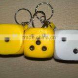 3cm Dice Shape pu Keychain
