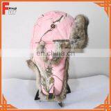 Womens Rabbit Fur Trapper Hat Earflap Hat thumbnail-1