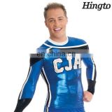 Men's Cheerleading clothing spandex long sleeve cheerleading top uniforms