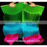 BELLYDANCE SILK DANCE FANS WITH 1,5 METER LONG SILK FABRIC thumbnail-1