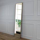 Nordic Brass Gold Full-length Mirror Personalized Villa Custom Full-length Mirror Studio Clothing Fitting Floor Mirror Square thumbnail-2