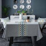 Custom Printed Waterproof Linen Ruffled Party Dinner Table Cloth Solid Embroidery Checkered Design Tablecloth thumbnail-2