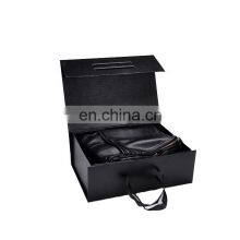 Luxury Customized Black Rigid Paper Box Foldable Hand-held Gift Packaging Box With Logo thumbnail-4