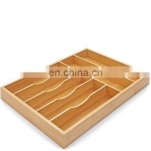Adjustable Cutlery Tray Storage Box Drawer Style Modern Color Feature Eco Material Origin Tableware Type bamboo