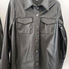 Women's Fashion Eco Leather Shirt thumbnail-3