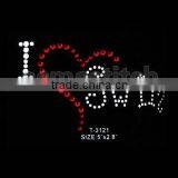 Heart Shaped Shining Rhinestone Transfer