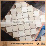 Crema marfil tumbled mosaic with chip 23x48mm
