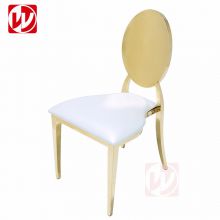 Mirror Gold Stainless Steel Round Back Design Stacking Hotel Banquet Chair Cheap Wedding Chair