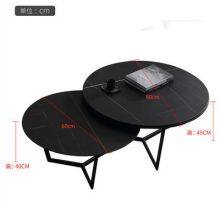 Black White Fashion Design Sintered Stone Round Dining Table thumbnail-3