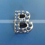 Zinc Alloy 18mm Slide Letters With Light Blue Rhinestones thumbnail-4