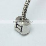 Wholesale Zinc Alloy Archaized Pdora Square Shape Anti-silver Slide Beads thumbnail-4