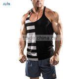 MENS ' STRINGER T BACK Y BACK GYM BODYBUILDING SINGLET TANK TOP RACERBACK WITH HALF STRIP