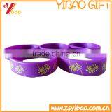 Printed Logo Custom Design Silicone Rubber Wristband, Promotional Gift Silicone Rubber Bracelet thumbnail-2