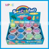 Small Plastic box pack colorful kids play sand 120g with 2 moulds each for retail