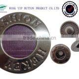 22.5mm Circle Round Big Engraved Metal Hand Snap Button