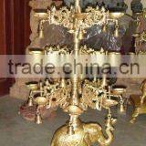 Golden Candelabra, Candelabra 3 Candle,wedding Candelabra, Candle Holder, Candelabra thumbnail-1