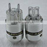 Sonar Quest Aluminum Metal Rhodium-plated EU Schuk Power Plug &IEC Connector