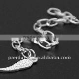 Iron End Chains, With Tibetan Style Pendants, Silver Color, Iron Cross Chains: 3.8x6.9mm(FIND-JF00058)