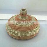 Pink and Natural Seagrass Handicraft Basket