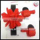 red felt flower baby skinny elastic headband beatles hair clip accessory set