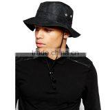 Guangjia Cap Manufacturer Wholesale Hot Selling Custom Blank Black Man Bucket Hat With String thumbnail-5