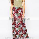 Rose Print Long Skirt for Womens Maxi Skirt thumbnail-2