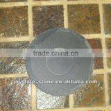 Natural Black Slate Round Coaster for Homeware thumbnail-1