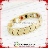 Custom Engraved Stainless Steel Bracelet High Quality Gold Plated Magnetic Energy Metal Bracelet China Supplier thumbnail-1