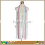 Jacquard Purple Striped 100% Acrylic Blue Knitted Scarf