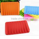 Unbreakable colorful bathroom washable Silicone Soap holder drying tray soap saver