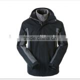 black fashion outdoor jacket 3 in 1 for men