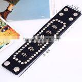 Fashion Cool Rock Wide Genuine Leather Wrap Skull Bracelet thumbnail-3