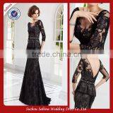 Mo1072 Sexty Black Lace Mermaid Low Back Long Mother Of the Bride Dresses thumbnail-1