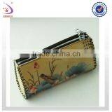 High Quality Zipper Craft Leather Embossing Antique Coin Purse thumbnail-1