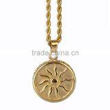 Newest Gold Plated Stainless Steel Sun Shape Pendant thumbnail-3