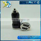 Wholesale Micro Auto Universal Dual 2 Port USB Car Charger With Cigar Socket For Mobile Phone Charge
