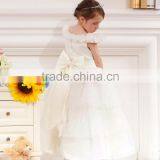 Fancy White Layered A-Line Scalloped Sleeveless Customized Vestidos Girl Dress for Wedding FG004 Flower-girl-dress-patterns thumbnail-4
