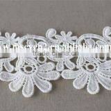 Good Price Water Solouble Lace Flower Trim With 6cm in White Polyester Embroidery Lace for Dress thumbnail-3
