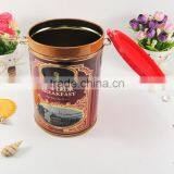 Custom Printed Metal Round Shape Tea Coffee Storage Tin Canister thumbnail-3