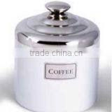 Porcelain Coffee Canister With Stainless Cover thumbnail-1
