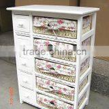 Wicker Furniture & Cabinet With Wicker Basket Drawer thumbnail-1