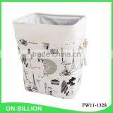 Set of 3 Canvas Flexible Laundry Basket With Handles thumbnail-2