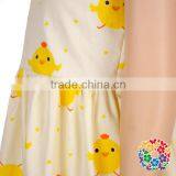 Wholesale Baby Girls New Chicken Printing Sleeve Dress Fashion Summer Cotton Dress Shirt thumbnail-5