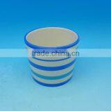 New Design Round Blue DeHua Ceramic Flower Pot