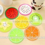 2017 new hot fruit silicone cup mat with good quality so cute and cheap