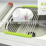 Stainless Steel Kitchen Storage Rack Foldable Draining Rack thumbnail-4