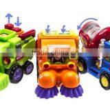 Push and Go Friction Powered Car Toys for Boys - Street Sweeper Truck, Cement Mixer Truck, Harvester Toy Truck thumbnail-3