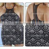 Newest Black Fish Cut Bodycon Sequin Dress 2016 Backless Girl Sexy Image of Scales Midi Dress thumbnail-6