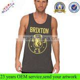 Solid Color Mens Loose Custom Printed Bulk Tank Top thumbnail-1