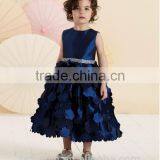 High Quality Satin Beaded Baby Gown Red Flower Girls Dresses thumbnail-4